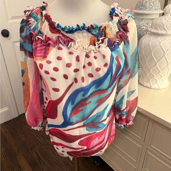 NWT PatBo FLORA OFF-THE-SHOULDER TOP size Small-W14 - Picture 3 of 6